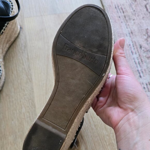 Franco Sarto Black Wedge Sandals - Picture 4 of 6